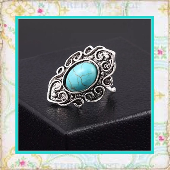 Unique Styles ring Jewelry - 🌺TEAL TURQUOISE ADJUSTABLE BOHO CHIC RING GYPSY